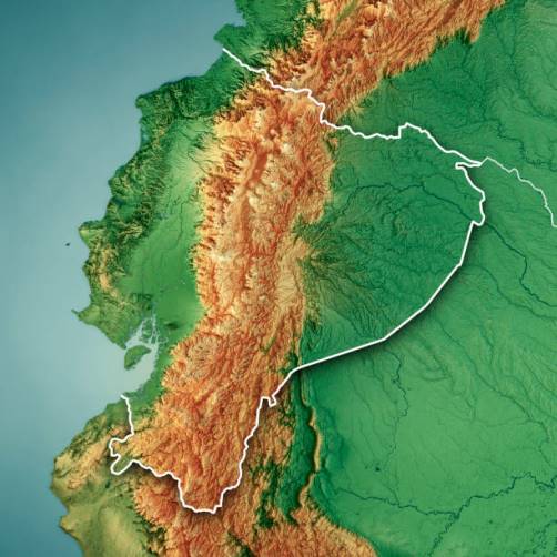 Mapa topográfico de Ecuador