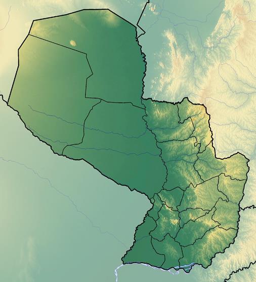 Mapa topográfico de Paraguay