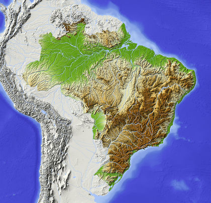 Mapa topográfico Brasil